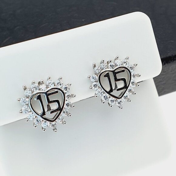 "925 sterling silver luxury CZ earrings for women/girls, Best for gift, RJUS2202 - Picture 2 of 9